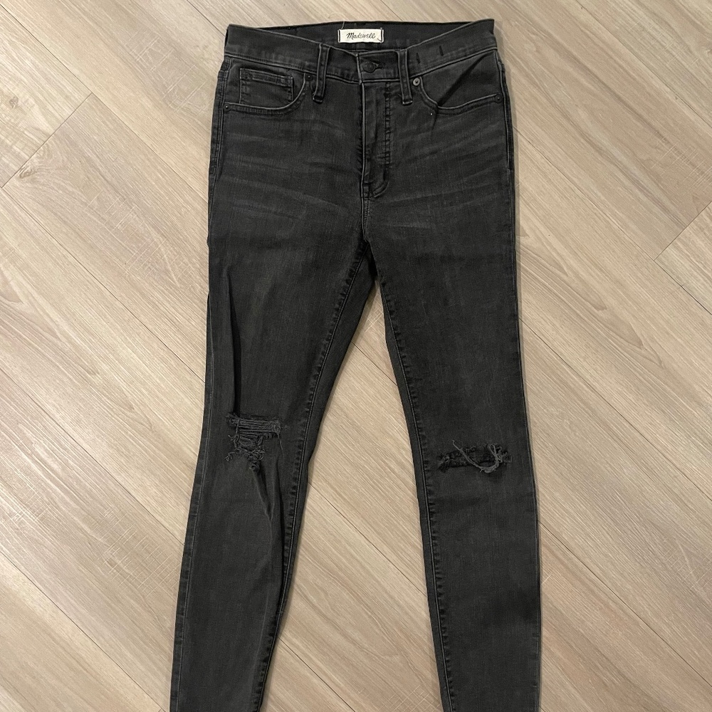 Madewell Mid/High Rise Skinny Jeans in Black Sea